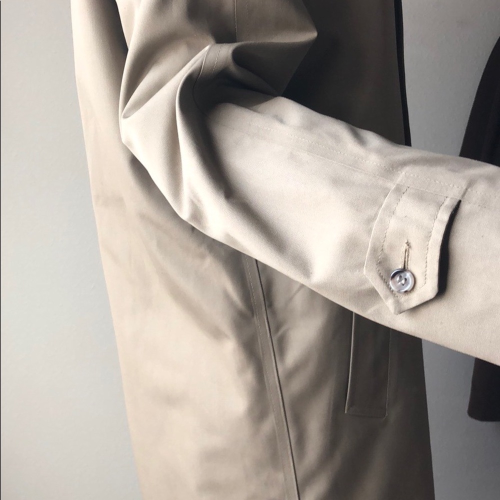 LONDON FOG Classic Fit VTG "Made in U.S.A." Khaki/Tan Removable Liner Trench - Picture 6 of 8